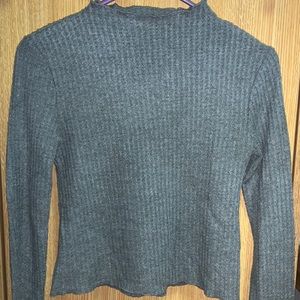 Long sleeve waffle T crop top